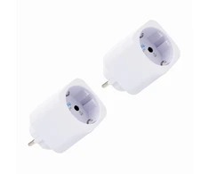 Shelly Plug M Gen3 baltas 2-pack - kleiner smarter Stecker mit WLAN und Bluetooth-Konnektivität und Leistungsmessung