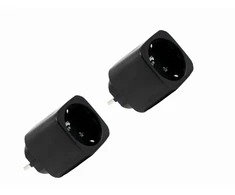 Shelly Plug M Gen3 juodas 2-pack - kleiner smarter Stecker mit WLAN und Bluetooth-Konnektivität und Leistungsmessung