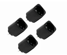 Shelly Plug M Gen3 - 4 vnt. išmanių Wi-Fi Matter kištukinių lizdų su galios matavimu (juodas)