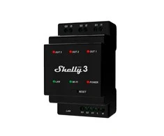 Shelly Pro 3 išmanioji 3 kanalų 3 fazių relė su Wi-Fi, LAN ir Bluetooth ryšiu