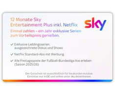 SKY Geschenkkarte "Entertainment Plus" 12 Monate 149€
