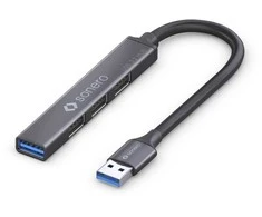 Sonero USB 3.2 Gen1x1 Hub - 4 Port mit USB-A Stecker 0,50m - Kosminė pilka