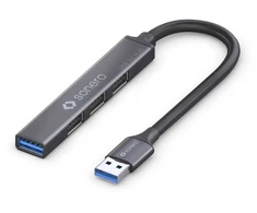 Sonero USB 3.2 Gen1x1 Hub - 4 Port mit USB-A Stecker 0,50m - Kosminė pilka