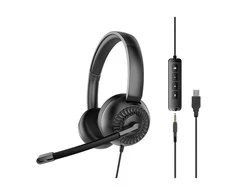 Speedlink - Metis USB Stereo Ausinės, 3.5mm Jack with USB Soundcard - Juodas