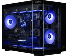 Stacionarus kompiuteris „Captiva“ aukščiausios klasės žaidimų kompiuteris su R10-2576 AMD Ryzen 7 7800X3D procesoriumi, 32 GB DDR5 RAM, 1 TB M.2 kietojo disko plokšte, AMD RX 9060 XT (16 GB GDDR6), „Windows 11 Home“ operacine sistema.