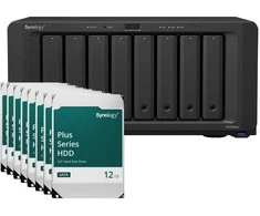 Serveris Synology DS1823xs+ 96TB Plus HDD NAS paketas su 8x 12TB Synology Plus HDD 3,5 colio SATA kietuoju disku