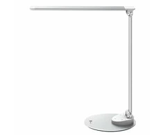 Taotronics Sidabrinis 5 lygių pritemdoma aliuminio LED lempa su 5 spalvų temperatūromis ir USB prievadu