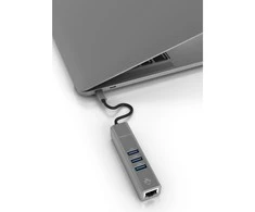 HUB USB TerraTec Connect C2 1x RJ-45 + 3x USB-A 3.0 (251735)