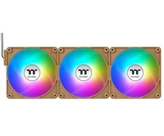 140 mm „Thermaltake CT140 EX Reverse ARGB Sync“ kompiuterio aušinimo ventiliatorius, žvyro ir smėlio spalvos, 3 vnt.