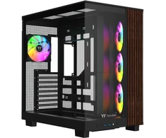 „Thermaltake View 380 XL WS ARGB“, bokšto tipo korpusas - medinis/juodas, 2 grūdinto stiklo plokštės, medinė konstrukcija