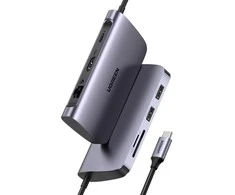 Adapteris UGREEN 7w1 CM212 USB-C PD Hub 100W, 2x USB-A 3.0, HDMI 4K/30Hz, SD/TF, RJ45