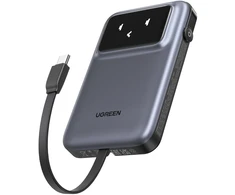 Nešiojamas įkroviklis UGREEN 10000mAh Power Bank su integruotu kabeliu