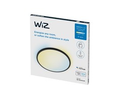 Lubinis šviestuvas Išmanusis LED šviestuvas WiZ SUPERSLIM, 32W, 2700-6500K, 3800lm, juodos sp, Ø55x2,8cm