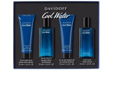 Davidoff „Cool Vanduo Men“ rinkinys: tualetinis vanduo 75 ml + balzamas po skutimosi 75 ml + dušo želė 75 ml + losjonas po skutimosi 75 ml