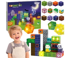 Magnetiniai žaislai Woopie, šviečiantys LED elementai