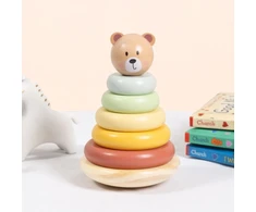Tooky Toys Dėlionė piramidė Tooky Toy, medinė