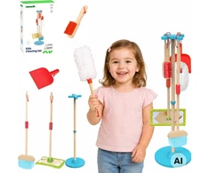 Tooky Toys Valymo rinkinys vaikams Tooky Toy, medinis