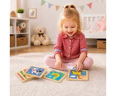 Viga Toys Dėlionė medinė Viga, 12 lentelių