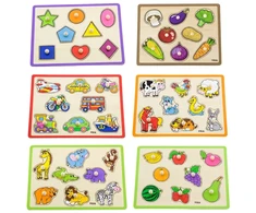 Viga Toys Dėlionės su rankenomis VIGA, medinė lentyna