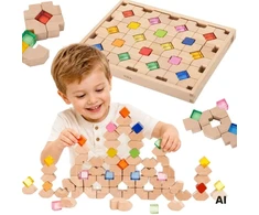 Viga Toys Konstravimo kaladėlės VIGA, 66 elementai