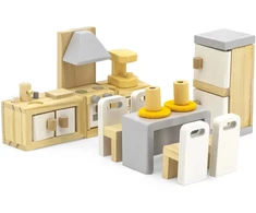 Viga Toys Lėlių namelio baldų komplektas Viga, aukštos kokybės medžiagos