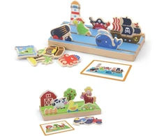 Viga Toys Medinė dėlionė Viga, dvipusė