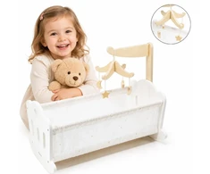 Viga Toys Medinė lopšinė Viga, tinka lėlėms iki 38 cm