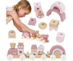 Viga Toys Traukinukas VIGA, su virvele