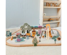 Viga Toys Traukinukų rinkinys VIGA PolarB, 90 elementų