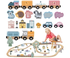 Viga Toys Traukinukų rinkinys VIGA PolarB, 90 elementų