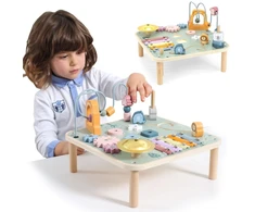 Viga Toys Veiklos stalas Viga, medinis