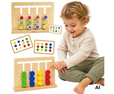 Viga Toys Žaidimas dėlionė VIGA, su dvipusiais kaladėlėmis