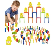 Viga Toys Žaislas domino rinkinys VIGA, 116 medinių kaladėlių