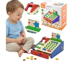 Viga Toys Žaislas kasos aparatas VIGA, buko mediena