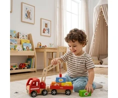 Viga Toys Žaislas kranas Viga, su magnetais