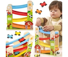 Viga Toys Žaislas nusileidimo trasa VIGA, ūkiška tema
