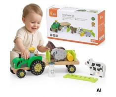 Viga Toys Žaislas su traktoriumi Viga, 11 elementų