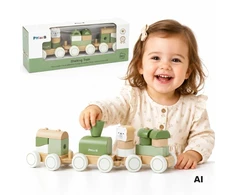 Viga Toys Žaislas traukinys VIGA PolarB, 14 kaladėlių
