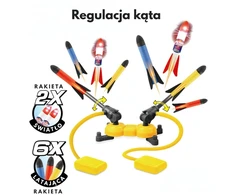 Žaislas raketų paleidimo įrenginys Woopie, reguliuojamas kampas