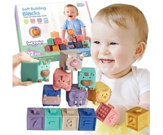 Žaislas sensorinės kaladėlės Woopie Baby, su išgaubtomis formomis