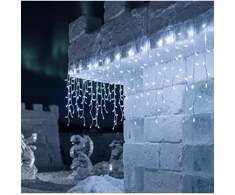 Girlianda-varvekliai su blykste 15m. 300LED šaltai balta