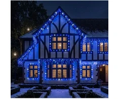 Girlianda-varvekliai su blykste 15m. 300LED mėlyna spalva