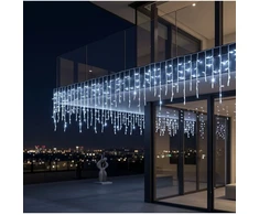 Girlianda-varvekliai su blykste 15m. 300LED šaltai balta