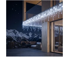 Girlianda-varvekliai su blykste 22m. 500LED šaltai balta spalva