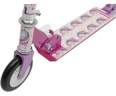 Bimbo Bike Reguliuojamas vaikiškas paspirtukas 12" „UNICORN“, balta/rožinė