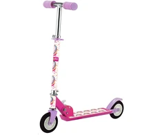 Bimbo Bike Reguliuojamas vaikiškas paspirtukas 12" „UNICORN“, balta/rožinė