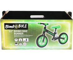 Bimbo Bike Vaikiškas balansinis dviratis 12" „ANTI-SHOCK RUNNER“, žalia/juoda