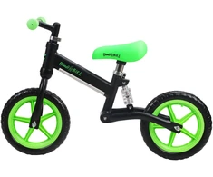 Bimbo Bike Vaikiškas balansinis dviratis 12" „ANTI-SHOCK RUNNER“, žalia/juoda