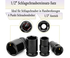 1/2 colio smūginių galvučių rinkinys, 15 dalių, metrinis 8-22 mm, 6 briaunų Cr-v plieno lydinys, skirtas automobilių remontui, lengvai įskaitomi matmenų žymėjimai, tvirta konstrukcija, laikymo dėklas