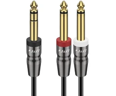 1/4" Trs į 2x 6.35mm Ts Stereo Y Splitter Kabelis, 4.5m